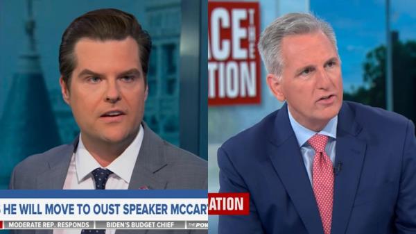 马特·盖兹表示，他将试图取代凯文·麦卡锡担任众议院议长