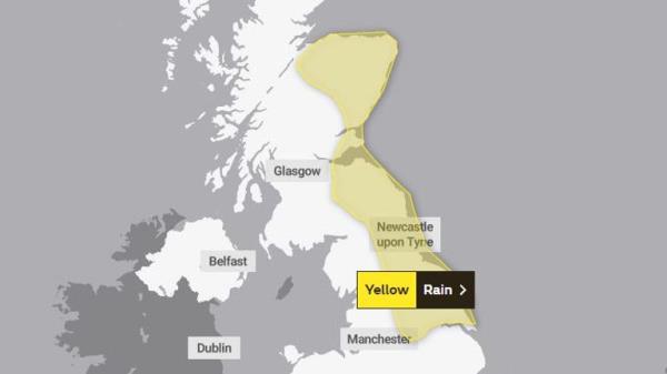 A Met Office yellow weather warning for rain on Friday