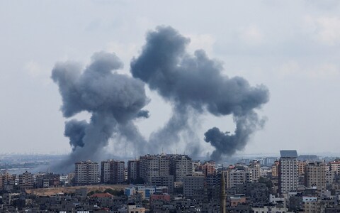 The aftermath of Israeli strikes on Gaza on Tuesday