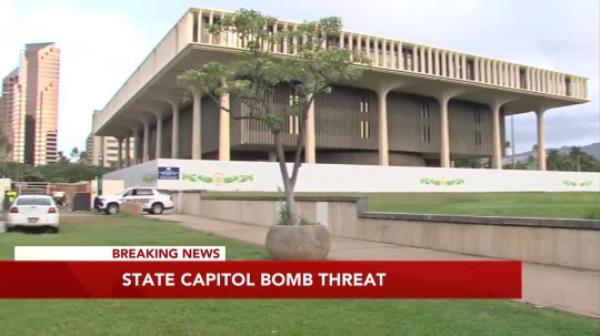 Authorities respo<em></em>nded to the Hawaii State Capitol after receiving an email threat on Wednesday morning