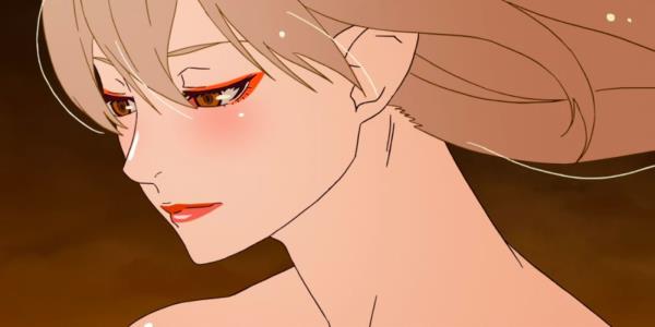 Kizumo<em></em>nogatari Kiss Shot looking down against a dark red background