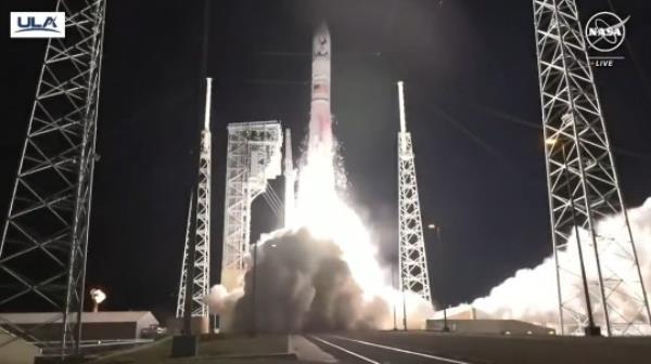 Screengrab taken from Nasa of the launch of Peregrine Mission One (PM1) from Cape Canaveral in Florida. The first US Moon mission since Apollo, carrying a piece of technology developed by UK scientists, has blasted off into space. PM1 - built by US space company Astrobotic - is set to become the first private probe to land on the lunar surface. The spacecraft is now flying solo on its way to the Moon, wher<em></em>e it will attempt to land on February 23. Issue date: Mo<em></em>nday January 8, 2024. PA Photo. See PA story SCIENCE Peregrine. Photo credit should read: Nasa/PA Wire NOTE TO EDITORS: This handout photo may o<em></em>nly be used in for editorial reporting purposes for the co<em></em>ntemporaneous illustration of events, things or the people in the image or facts mentio<em></em>ned in the caption. Reuse of the picture may require further permission from the copyright holder.