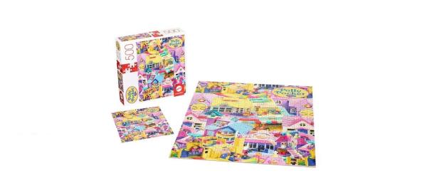 Polly Pocket Mattel Jigsaw Puzzle on white background next to box
