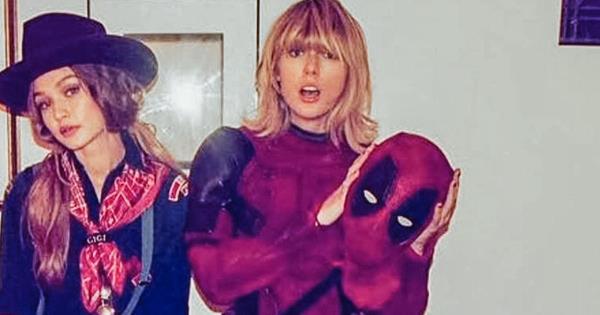 taylor swift in a deadpool outfit