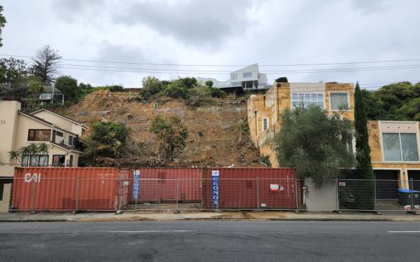 A number of homes on Shore Road in Remuera have been red-stickered after flooding and slips caused by Cyclone Gabrielle.