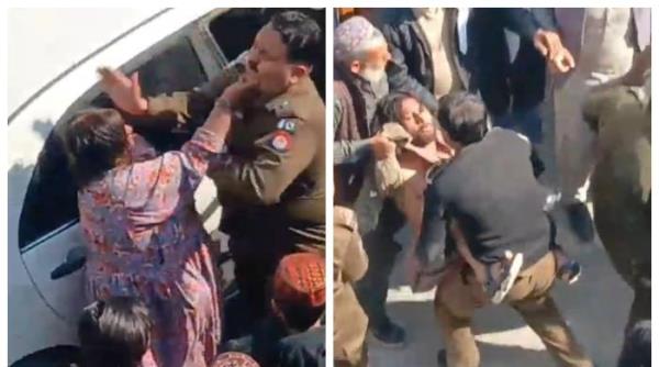 塔克西拉警察扇耳光，在法庭外对女人动手