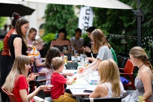 A children’s activity during the fjú?n festival in Banská ?tiavnica in 2023.