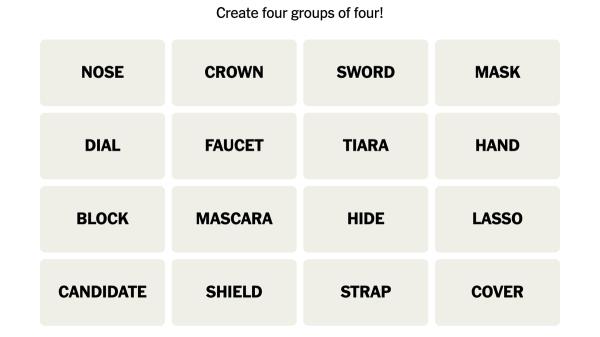 今天是2023年10月12日星期四的纽约时报连接提示(和答案)