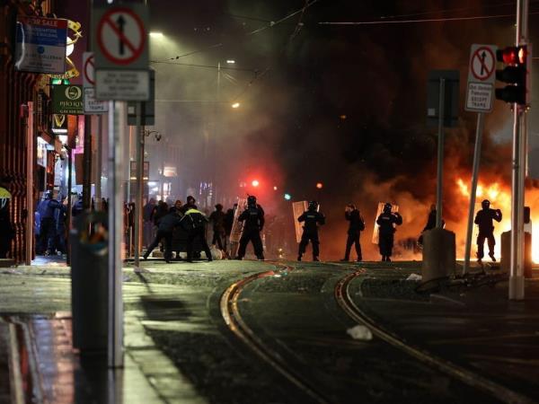 The Dublin riots wer blamed on a 'lunatic, hooligan faction driven by a far-right ideology' by Garda chief Drew Harris