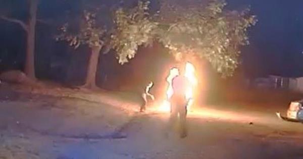 阿肯色州一名骑自行车的人在与州警察追逐时被电击后起火