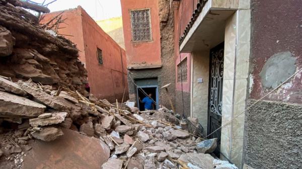 A general view of damage in the historic city of Marrakech, following a powerful earthquake in Morocco, September 9, 2023. REUTERS/Abdelhak Balhaki
