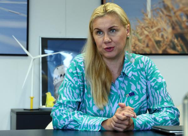 European Energy Commissio<em></em>ner Kadri Simson gives an interview to Reuters in Brussels