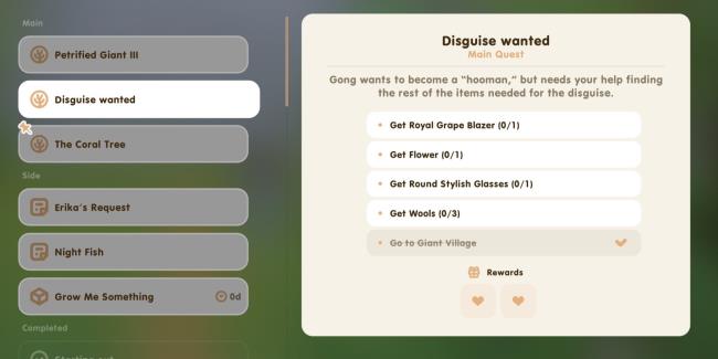Coral Island: An image of Gong's request letter