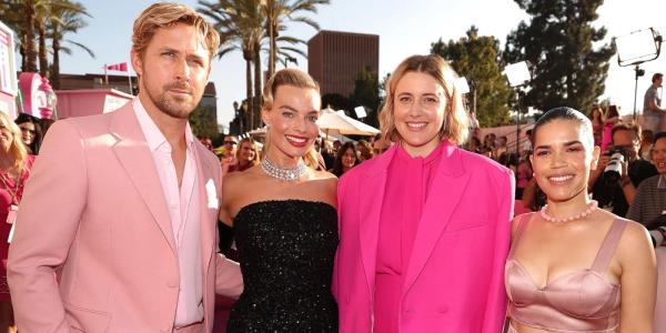 Greta Gerwig and cast of Barbie 