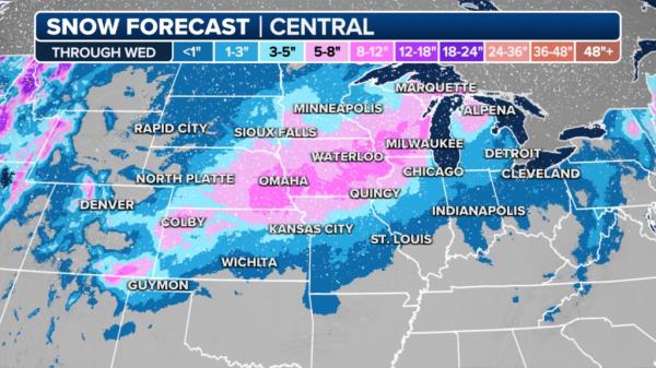 Snow forecast through midweek.