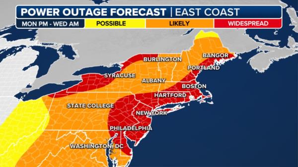 Northeast power outage forecast.