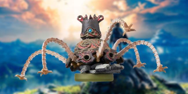 guardian amiibo on a breath of the wild bakcground