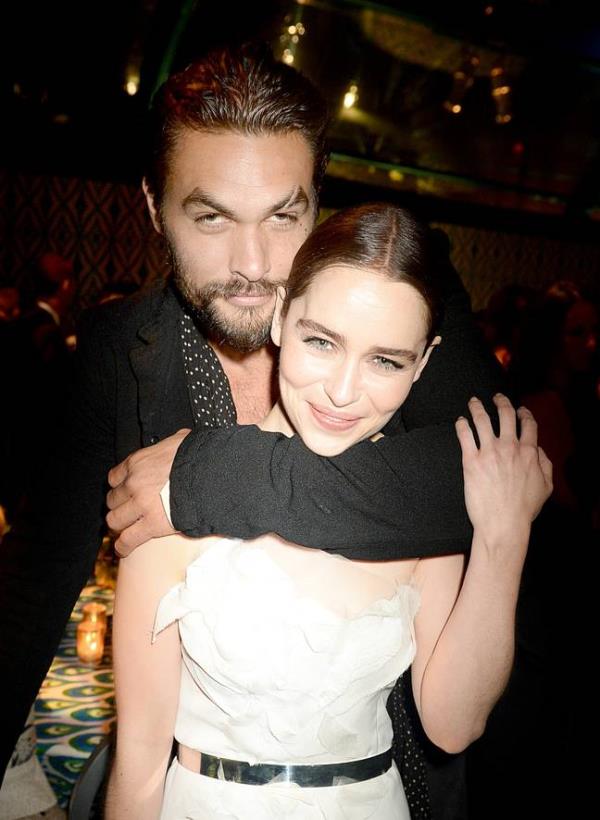 Clarke and Momoa are great pals in real life. Credit: Jeff Kravitz/FilmMagic