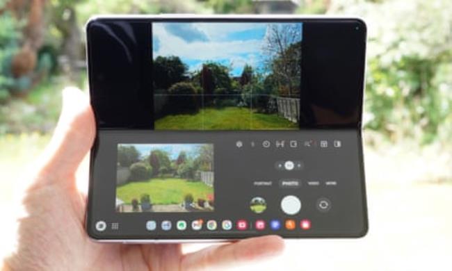 The Samsung Galaxy Z Fold 5’s camera app.