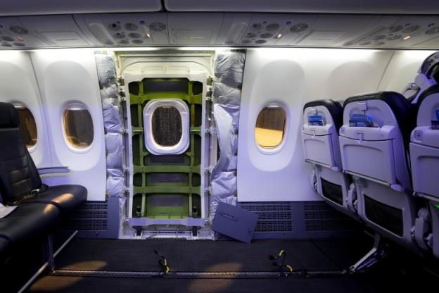 The interior of an aircraft under construction.