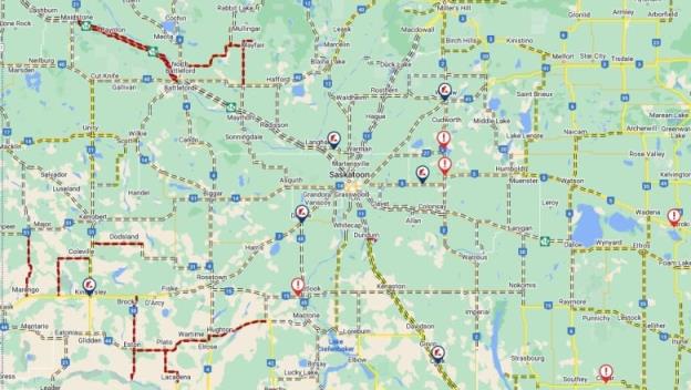 暴风雪关闭了一些高速公路，萨克南部和中部部分地区不建议出行