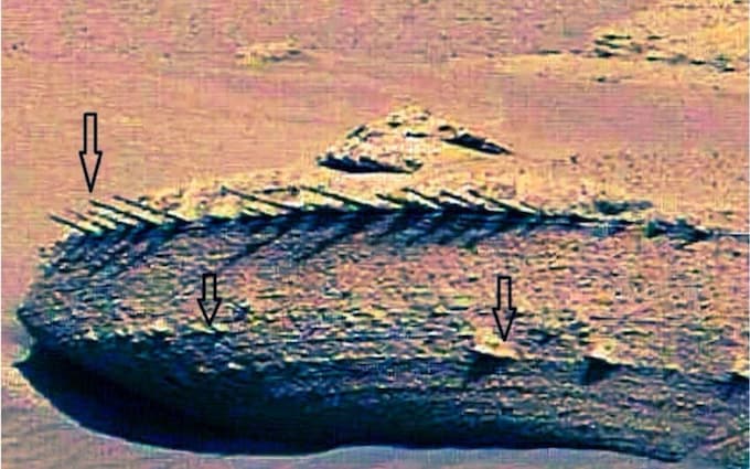 The protrusions are thought to be 'sand spikes', but scientists have not ruled out that they might have come from an alien spaceship
