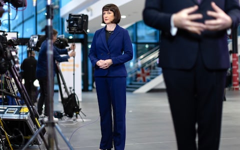 Rachel Reeves, the shadow chancellor, is interviewed on day two of the Labour Party's annual co<em></em>nference in Liverpool