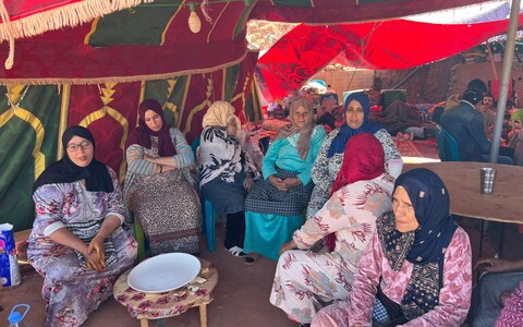 Women of the village of take shelter on the fourth night