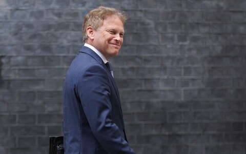 Mr Shapps smiles as he leaves 10 Downing Streetn after being appointed Defence Secretary