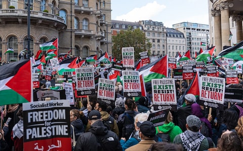 The crowd at the BBC's Portland Place