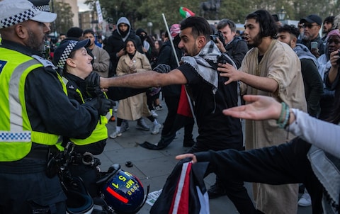 Police clash with demo<em></em>nstrators in London