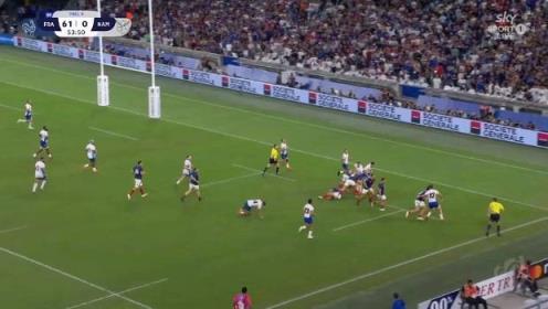 橄榄球世界杯：法国在马赛96-0击败纳米比亚，安托万·杜邦疑似下巴骨折