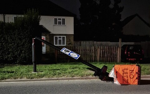 A Ulez camera was toppled in Harefield, west London