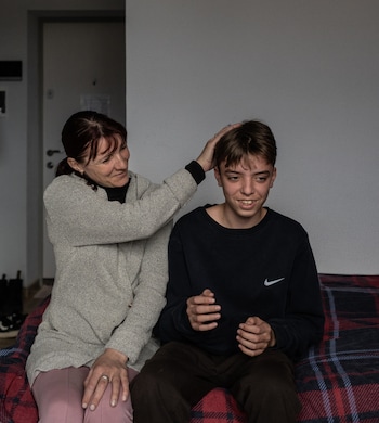 Vitalii with his mother Inessa Vertash after his rescue and return to Ukraine