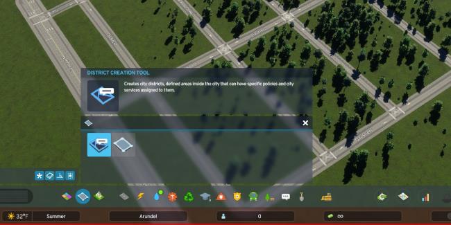 cities skylines 2 district creation tool selected