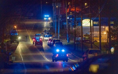 Police respond to an active shooter situation in Lewiston, Maine