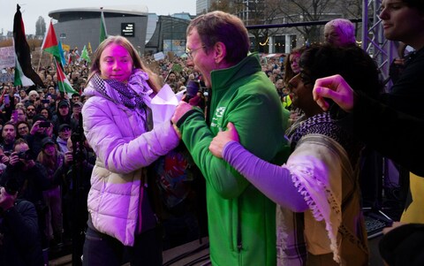 'I have come here for a climate demonstration, not a political view,' he said