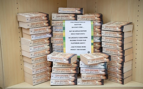 An Oxfam shop in Swansea displayed a sign asking customers to do<em></em>nate vinyl rather than the Da Vinci Code