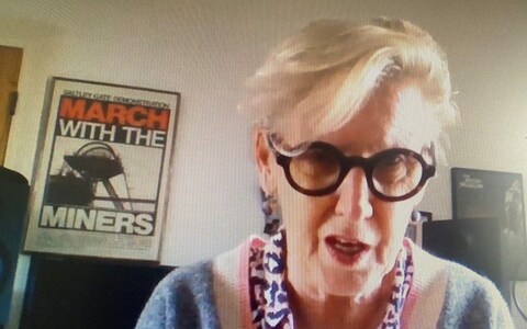 The Zoom call featuring the poster a<em></em>bout the striking miners