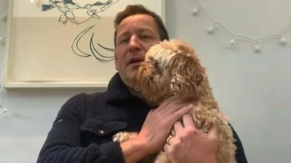 Lord Vaizey's dog interrupts his interview with Sky News