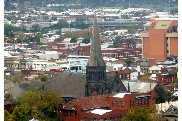 The spire of St Mark’s Church in Fitzroy.