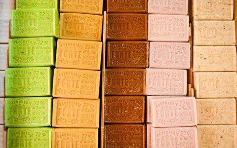 On the block: a selection of traditio<em></em>nal soaps for sale in Nice, in the south of France