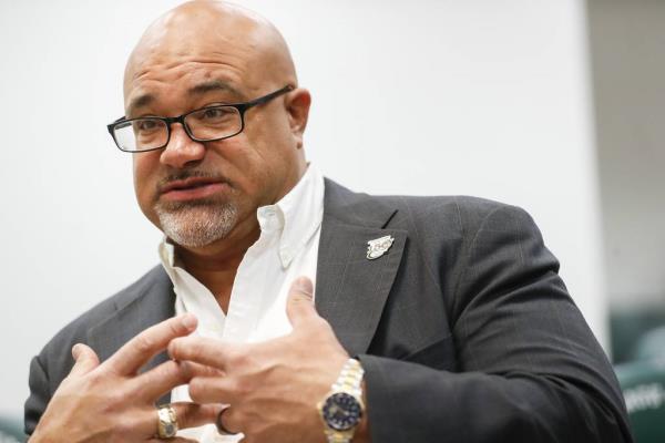 Former Chicago Bears defensive lineman Chris Zorich in 2018.  