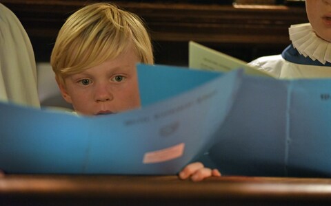 Sacred sounds: choristers in Wells Cathedral Choir rehearse for evensong