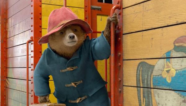 This image released by Warner Bros. Pictures shows the character Paddington, voiced by Ben Whishaw, in a scene from 