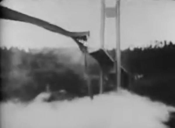 The bridge finally collapses. Credit: YouTube / Debbink Physics