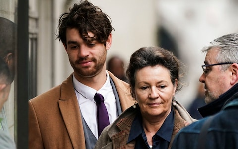 Co<em></em>nstance Marten's brother Tobias Marten and her mother Virginie de Selliers arrive at the Old Bailey. The trial of an aristocrat and her partner accused of over the death of their baby daughter is expected to start on Thursday. Co<em></em>nstance Marten, 36, and Mark Gordon, 49, face trial after baby Victoria was found dead on an allotment in Brighton, East Sussex