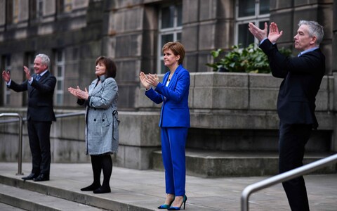 Scotland's First Minister Nicola Sturgeon takes part in a natio<em></em>nal 