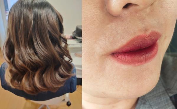 The two-to<em></em>ned lip features a darker colour within a lighter colour and (right) retro Hollywood waves. — Pictures courtesy of Cindy Hor