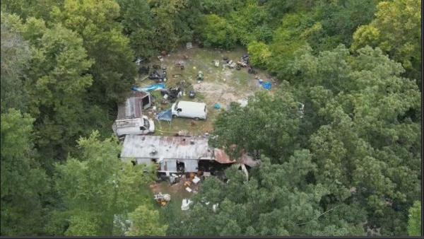 Sky 7 drone footage shows aftermath of Preble County mobile home fire.